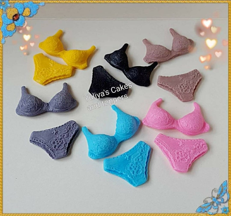 6 Edible sets of lace underwear cake/cupcakes toppershenann Etsy