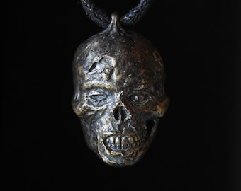 Zombie Head Bronze Pendant