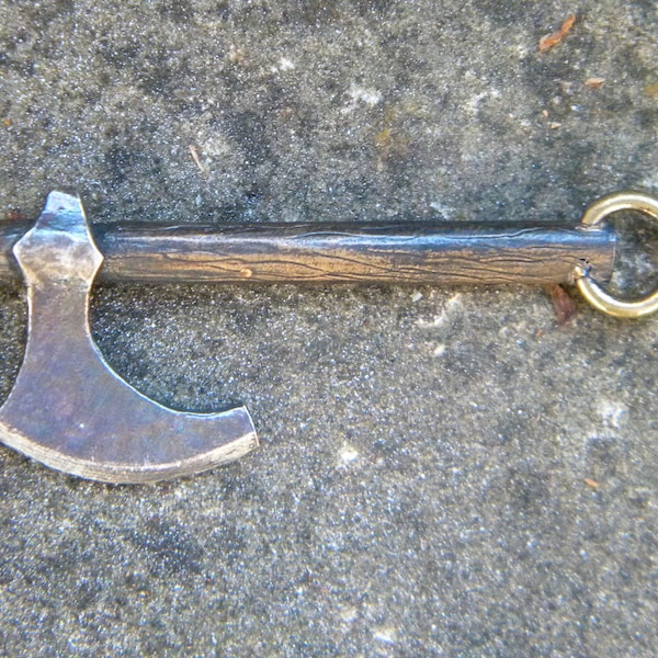 Skeggöx Pendant: Sterling Silver And Bronze Battle Axe