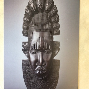 Carta postale maschera tribale africana in legno nero