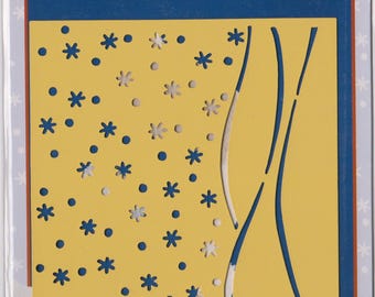 Craft & Hobby - Kars MakeMe Line Embossing Stencil- Stars - New
