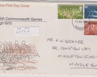 Postage First Day Cover- Three British Commonwealth Games stamps Edinburgh dated 15.7.1970 #2049l