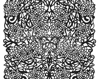 Stencil- 6 x 6 inches Mini Flower Tangle by Balzer Design