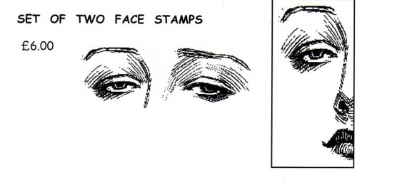 Face & Eyes Unmounted Rubber Stamp non Adhesive 