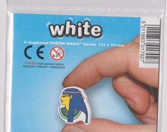 Craft and Hobby - Small White Shrinkles- 6 Roughened Shrink Magic Sheets 131x101mm-Shrink Art
