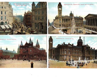 Postcards Four -  Birmingham, England All unused #2130