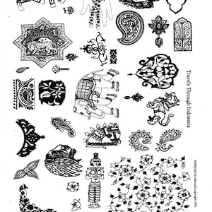 Rubber Stamp - Travel Through Indonesia - A4 Unmounted Non Adhesive - 30 different designs