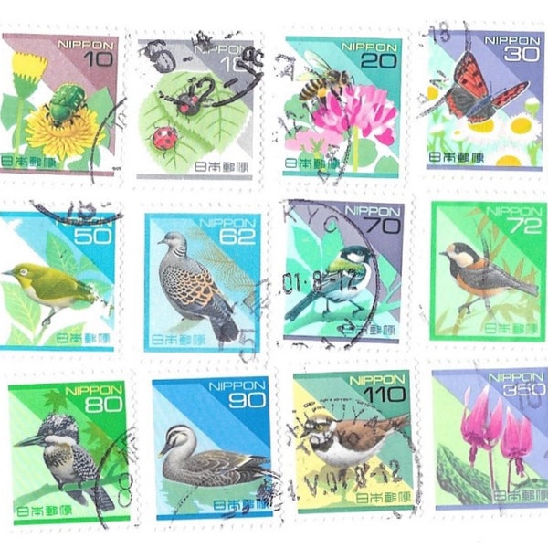 Japan  Postage Stamps -1992 Flora & Fauna 12 used stamps #1810