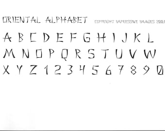 Craft & Hobby- Rubber Stamp Sheet unmounted -  Oriental Alphabet