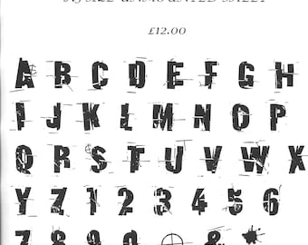 Craft & Hobby- Rubber Stamp Sheet unmounted -  Distressed Alphabet