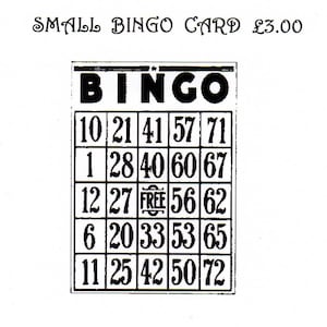 Stempel - Bingokaart (klein formaat) - niet gemonteerd - niet zelfklevend - 62 mm hoog x 41 mm breed
