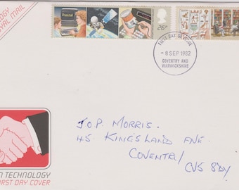 Postage First Day Cover - Great Britain - 1982 - Information Technology - SG 1196-7