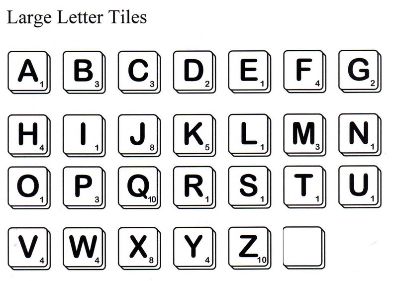 tile size approx 2 x 1.5 cm Tile letters-Large version Unmounted rubber stamps