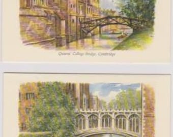 Stationery - Notelets - Two views of Cambridge-unused-by Judges Postcards 2084