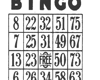 Craft & Hobby- Rubber Stamp Sheet unmounted - Large and Small Bingo card