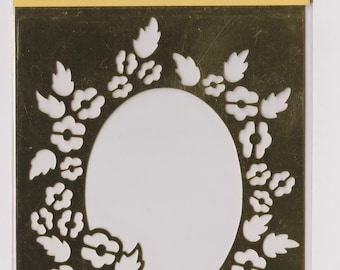 Craft & Hobby - MakeMe Embossing Stencil- Flower Frame Metal 14x10 cm