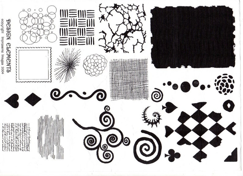 Design Elements Unmounted A4 Rubber Stamps-background - Etsy