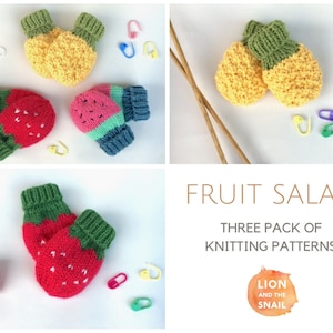 3 Pack PDF Knitting Patterns Fruit Salad image 1