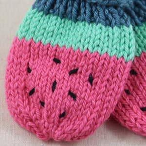 PDF Baby Watermelon Mittens KNITTING PATTERN image 3