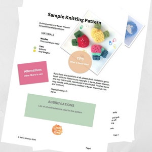 3 Pack PDF Knitting Patterns Fruit Salad image 2