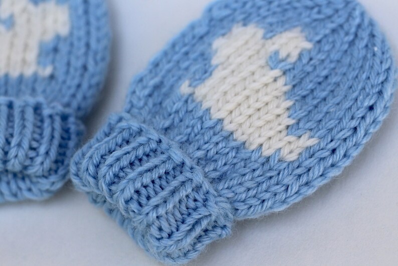 3 Pack PDF Knitting Patterns Baby Love Mittens image 2