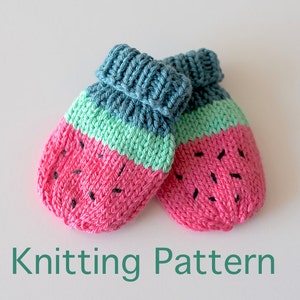 PDF Baby Watermelon Mittens KNITTING PATTERN image 4