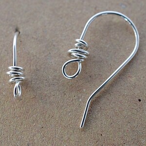 Sterling Silver Earring Hooks Ear Wires Handmade Artisan Bold Tumbleweed Shiny 1/5/15 Pairs