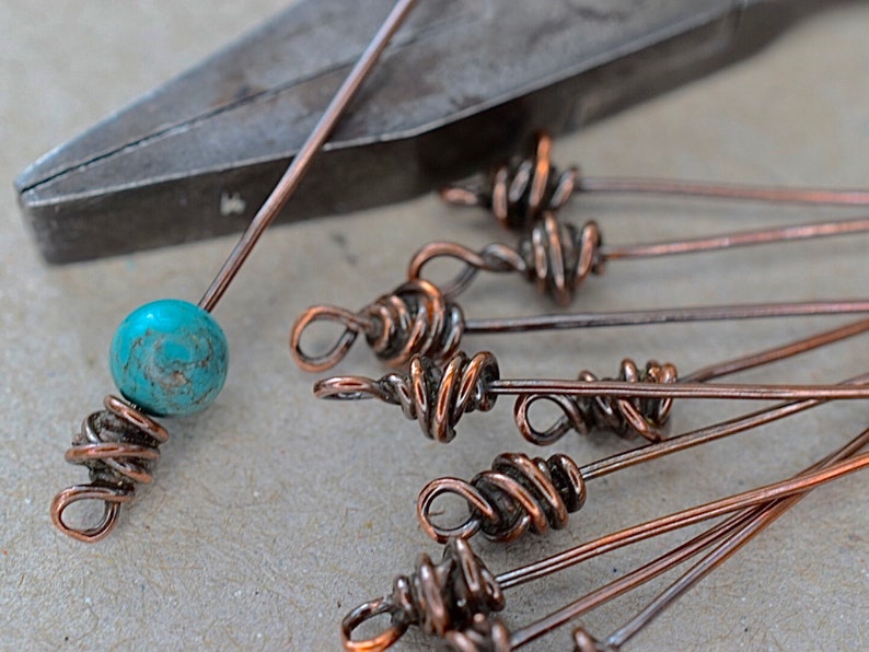 10/30pcs Oxidised Copper Eye Pins Handmade Artisan Tumbleweed Etsy