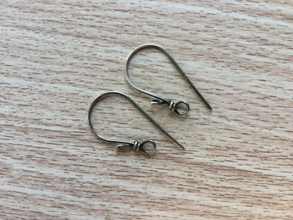 Oxidised Sterling Silver Earring Hooks Ear Wires Handmade Artisan Filigree  1/5/15 Pairs