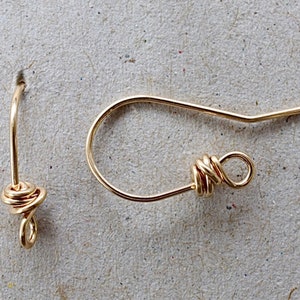 Yellow Gold Filled Earring Hooks Ear Wires Handmade Artisan Bold Tumbleweed 1/3/15 Pairs