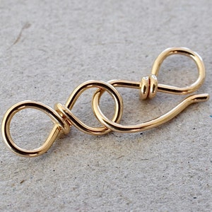Gold Filled Infinity Hook And Eye Clasp Artisan Handcrafted / 1 or 5 Clasps