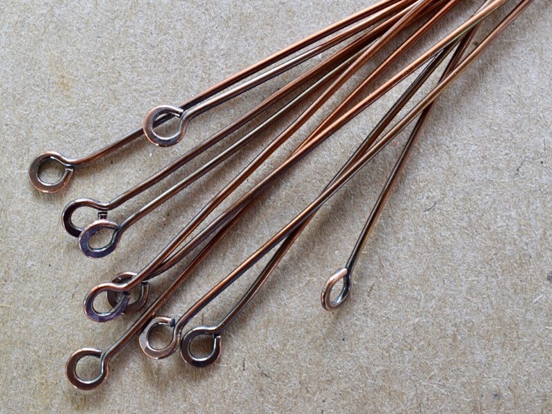 10/30pcs Copper Eye Pins Handmade Artisan Hammered Oxidised Etsy UK