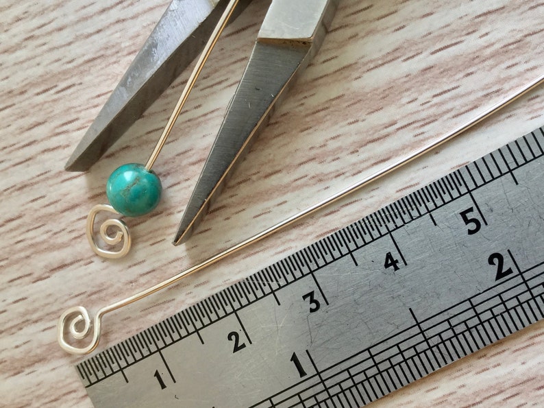 Sterling Silver Head Pins Handmade Artisan Swirl Shiny Etsy UK