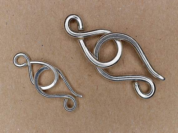 Sterling Silver Clasp Handmade Artisan Hook and Eye Shiny - Etsy UK