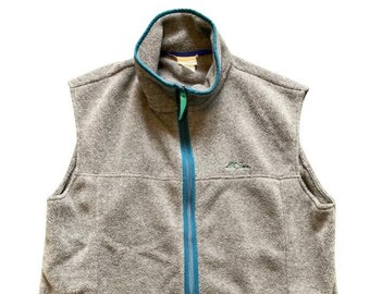 LL Bean Full Zip Fleece Vest Gray 