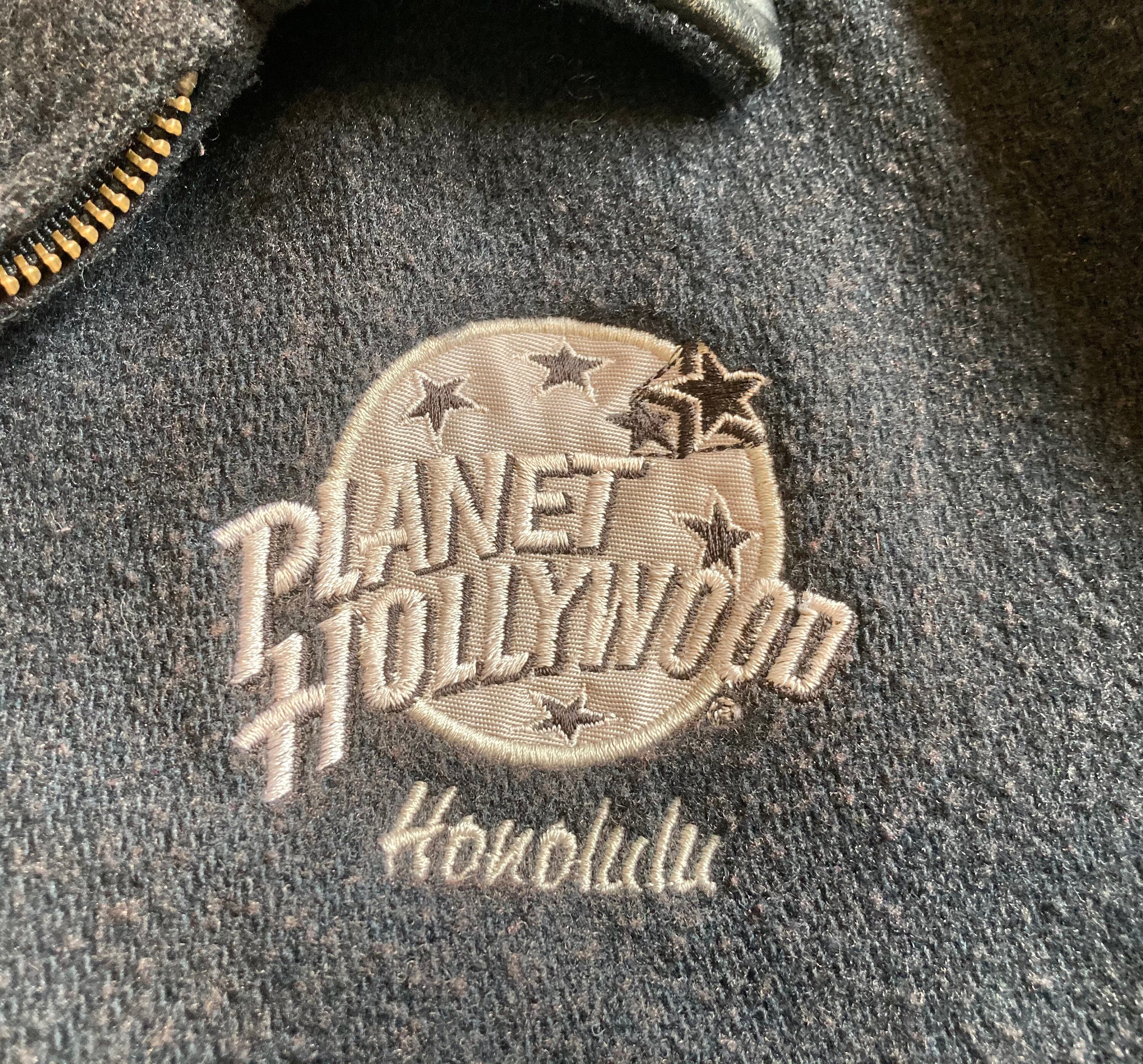 Vintage 90's Planet Hollywood Honolulu Hawaii Leather Zip up