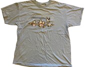 Vintage 90 39 s quot Washington quot graphic screen print T-Shirt with birds and flowers. Size X-Large on a pre-shrunk Anvil tag. Pacific Northwest