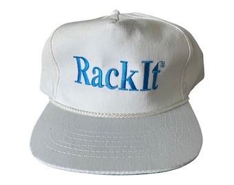 Vintage 90's embroidered RackIt snapback hat. One size fits most on a Korean Cap. Ideal dad/blue collar gift.