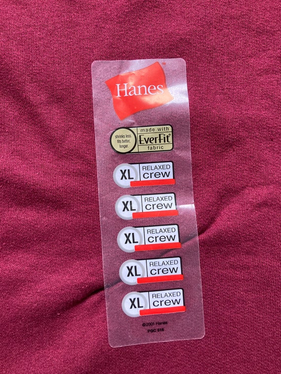 Vintage 2000 Deadstock NWT, Hanes Maroon Everfit … - image 3