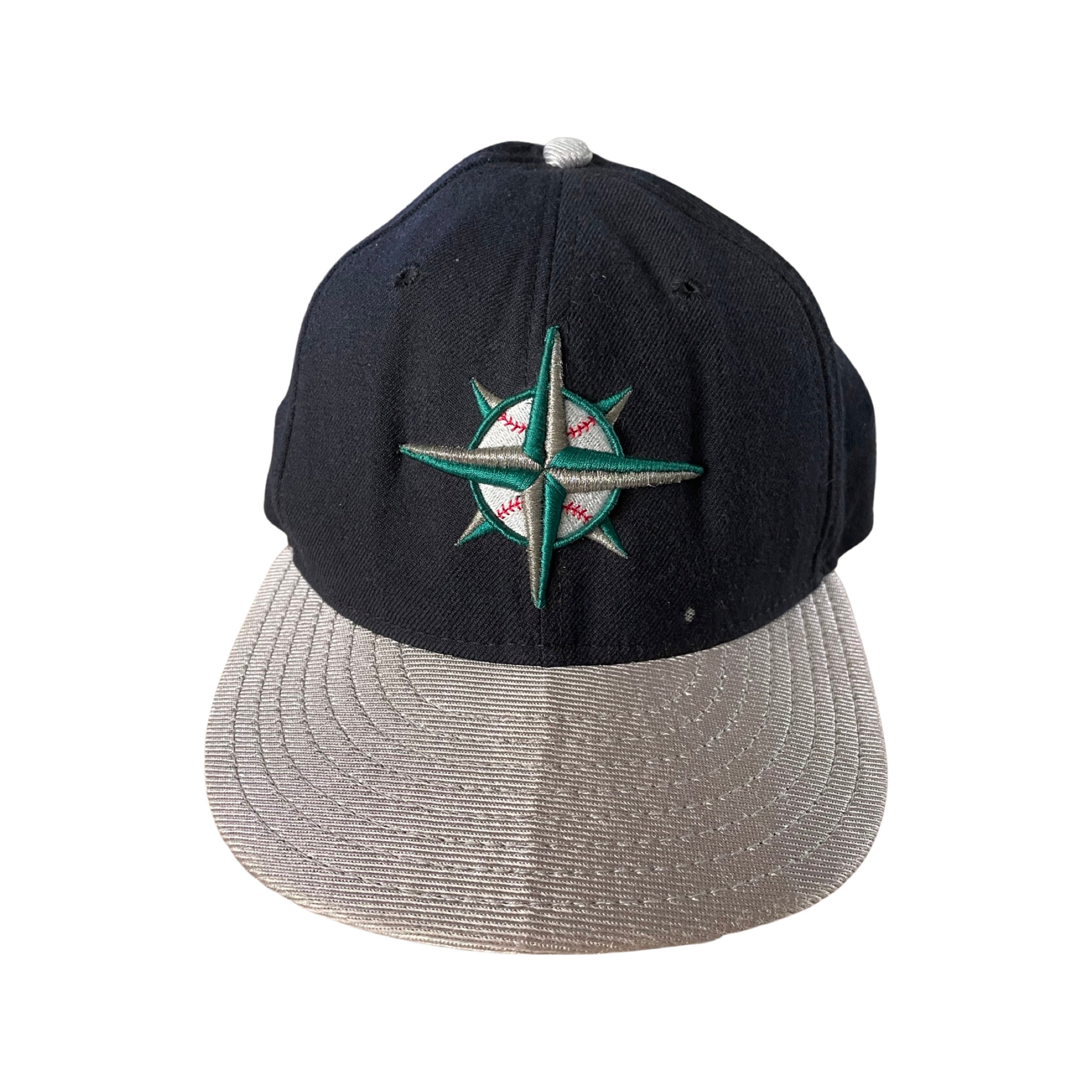 Seattle Mariners 20th Anniversary New Era 59FIFTY Fitted Hat (Dark Green Navy Gray Under BRIM) 7 5/8