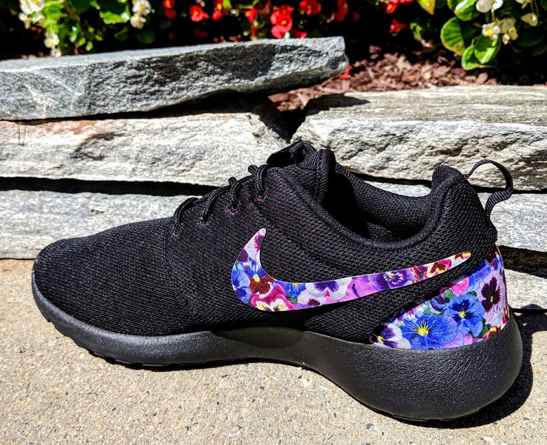 Custom Purple Floral Nike Roshe | Etsy