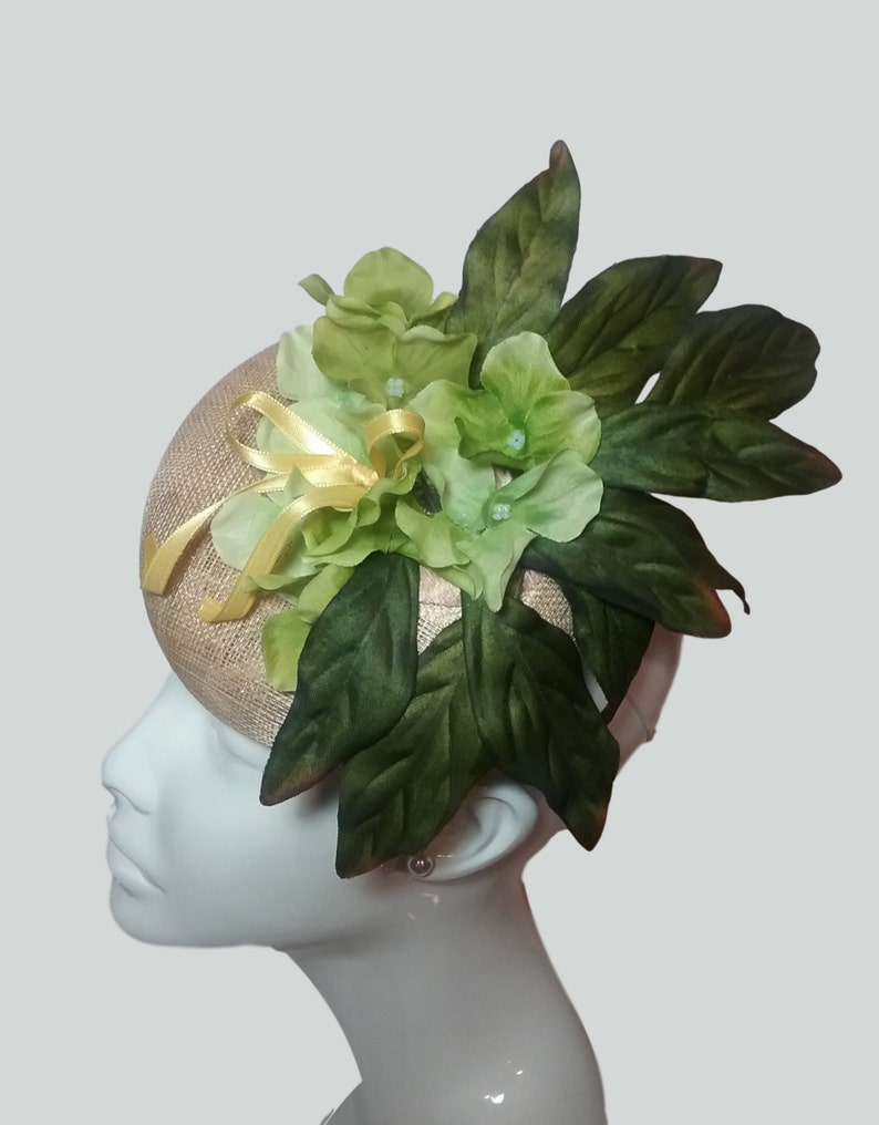 Flora Green and Yellow Fascinator