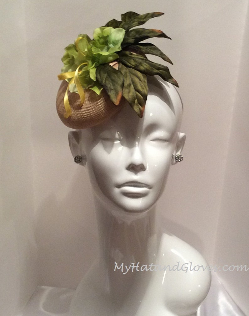 Flora Green and Yellow Fascinator