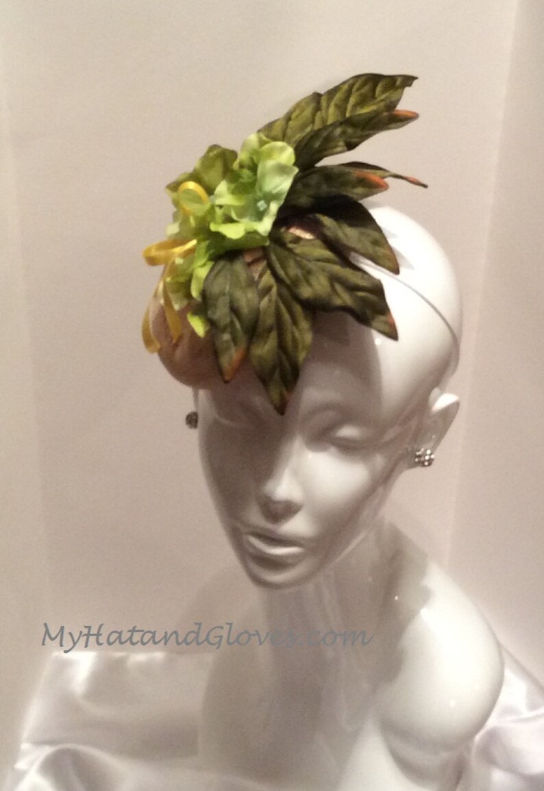 Flora Green and Yellow Fascinator