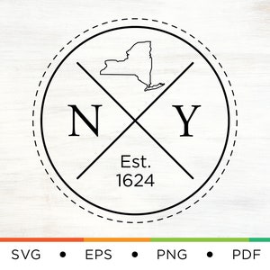 New York Home SVG - New Yorkn Logo Svg - New York SVG - NY Svg - State Svg - Home Svg - Logo Svg - East Coast Svg - Home State Svg - Digital