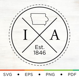 Iowa Home SVG - Iowa Logo Svg - Iowa SVG - State Svg - Home Svg - Logo Svg - Midwest Svg - Home State Svg - Cross svg - DIY - Digital
