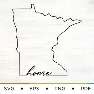 Minnesota Home SVG - Minnesota State SVG - Minnesota Svg - State Svg - Home Svg - Outline Svg - Midwest Svg - Home State Svg - DIY - Digital