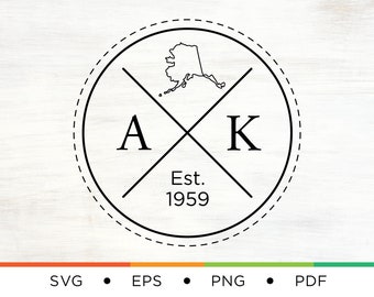 Alaska Home SVG - Alaska Logo Svg - Alaska Svg - AK Svg - State Svg - Home Svg - Logo Svg - West Coast Svg - Home State Svg - Cross svg -DIY