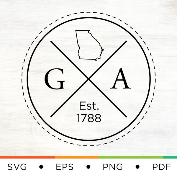 Georgia Home SVG - Georgia Logo Svg - Georgia Svg - GA Svg - State Svg - Home Svg - Logo Svg - Home State Svg - Cross svg - Digital Download