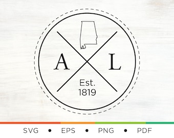 Alabama Home SVG - Alabama Logo Svg - Alabama Svg - AL Svg - State Svg - Home Svg - Logo Svg - Home State Svg - Cross svg - Digital Download
